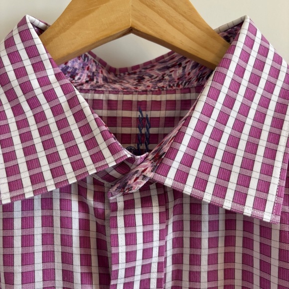 ROBERT Graham Luxury Long Sleeve Dress Shirt Pink and White Check Patter… - Picture 10 of 16